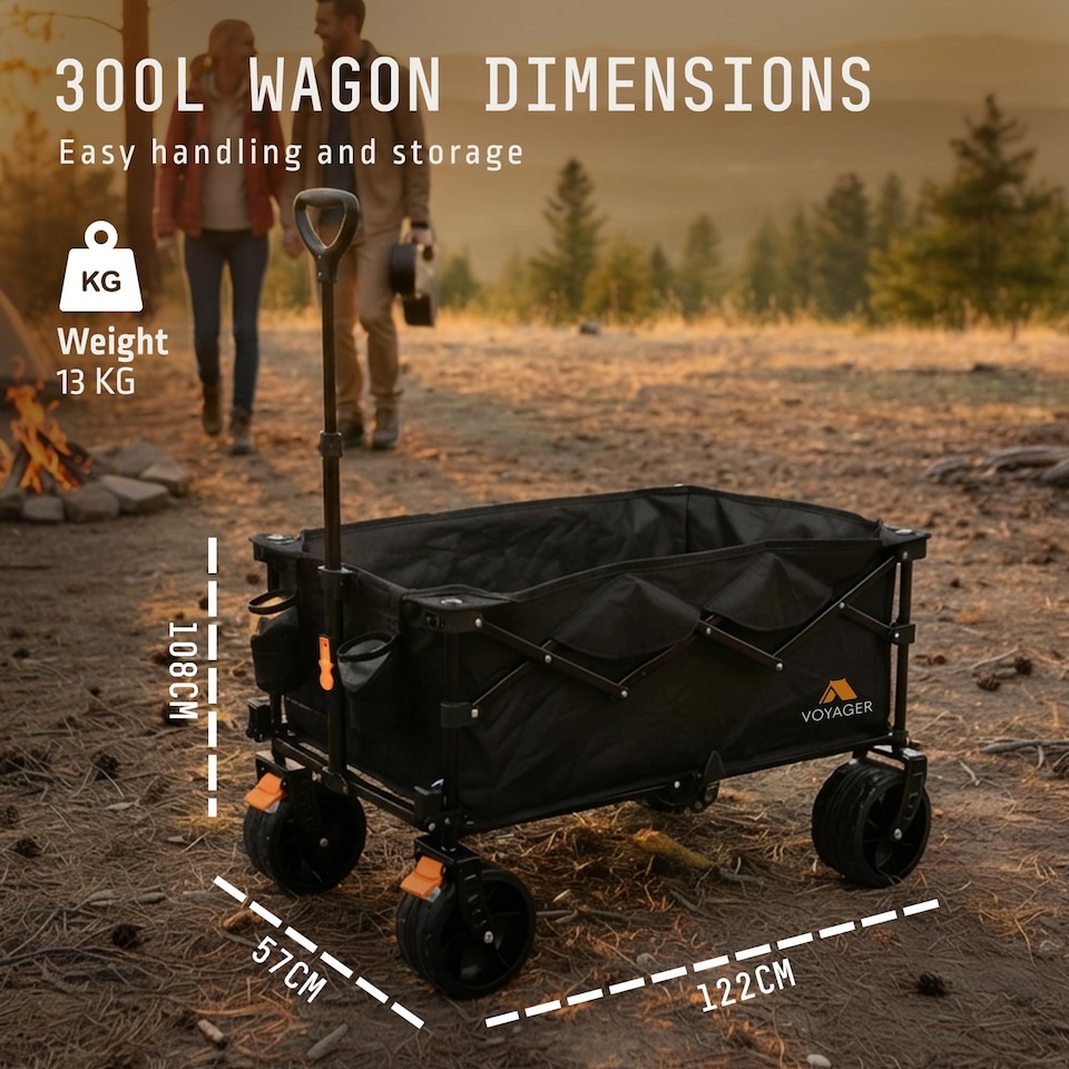 image 1 of Voyager Heavy Duty Folding Camping Wagon with All Terrain Wheels