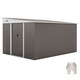 image 1 of Outsunny 11.3x9.2ft Steel Garden Storage Shed w/ Sliding Doors & 2 Vents, Grey