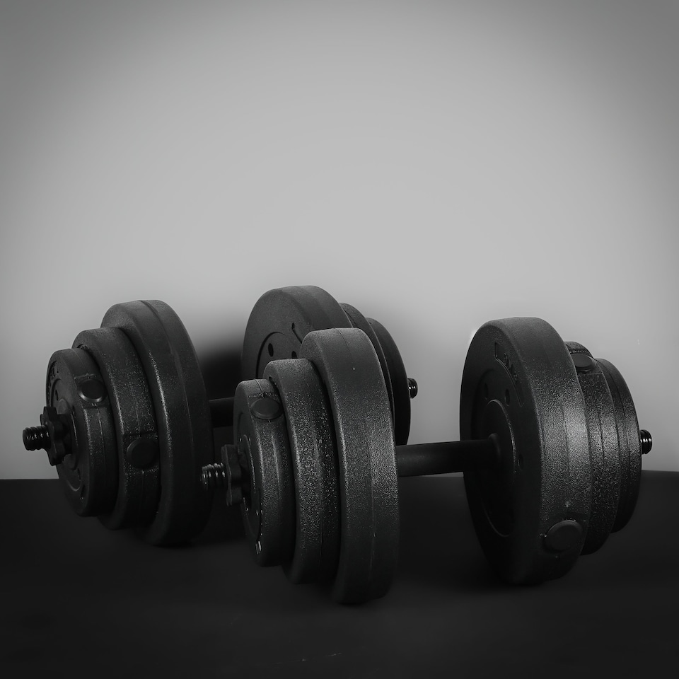 image 1 of GYM SETS GymSets Adjustable Dumbbell Barbell Set V2 | 60kg Set / With Grey Bench +
