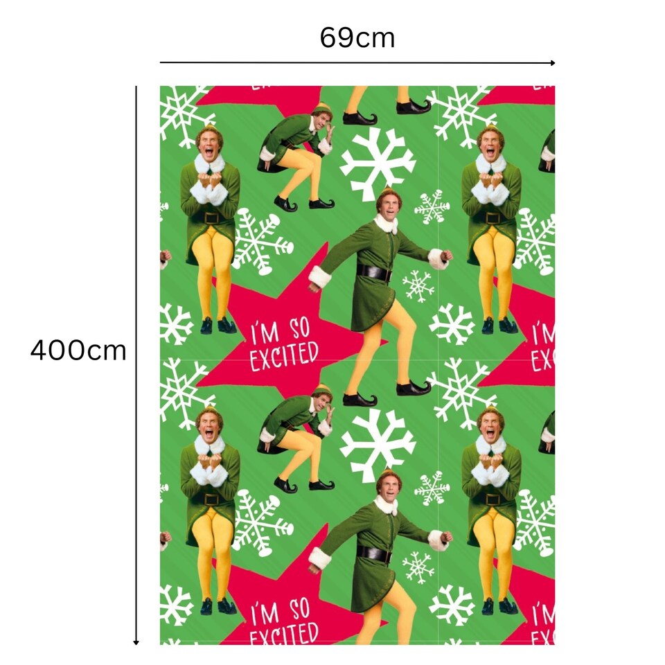 image 1 of Elf Christmas 4m Roll Wrapping Paper