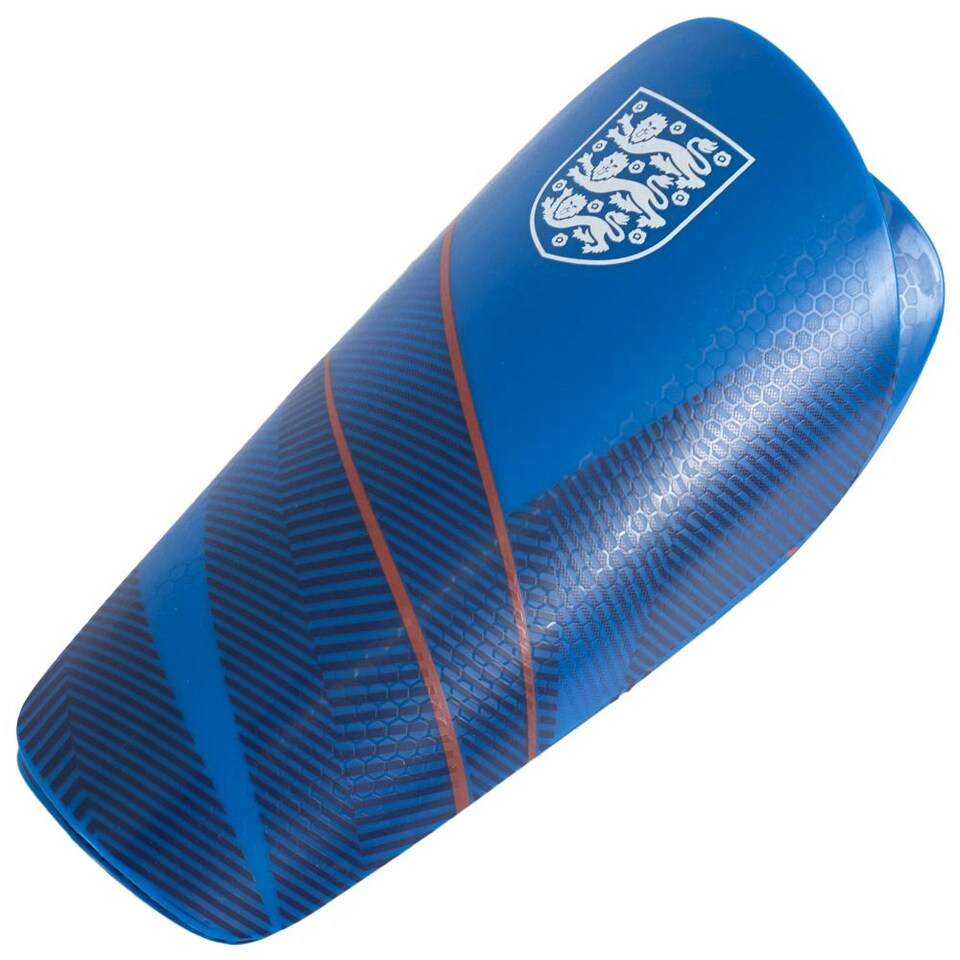 image 1 of England FA Childrens/Kids Crest Slip-In Shin Guards - Dark Blue/White/Blue/Red - 10-12 Years