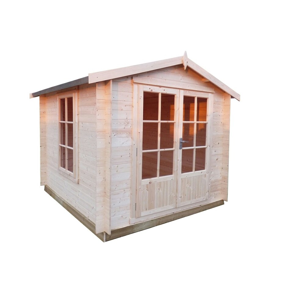 image 1 of 2.7m x 2.7m Premier Apex Log Cabin With Double Doors + Free Floor & Felt (19mm)