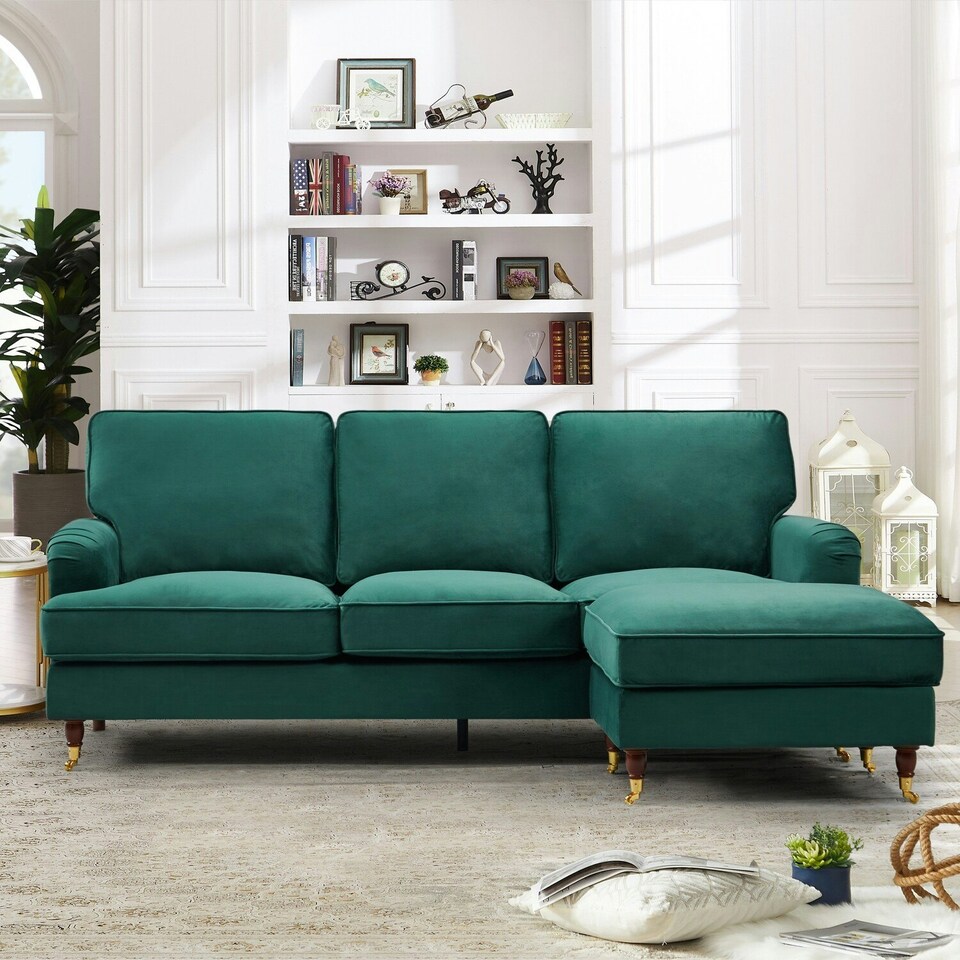 image 1 of Woodbury Reversible Corner Sofa - Green