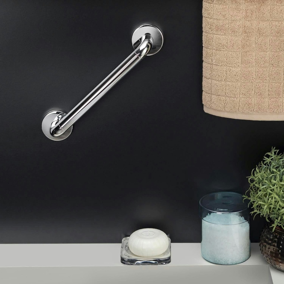 image 1 of Cosmic Bathroom Handle w/ Durable Stainless Steel for Bathroom, Light Grey-30cm