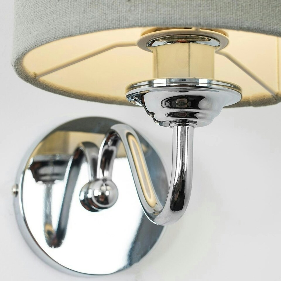 image 1 of ValueLights Rocha Polished Silver Wall Light and E14 Candle LED 4W Warm White 3000K Bulb