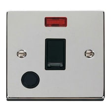 SE HOME Polished Chrome 1 Gang 20A DP Switch With Flex With Neon Black | Polished Chrome