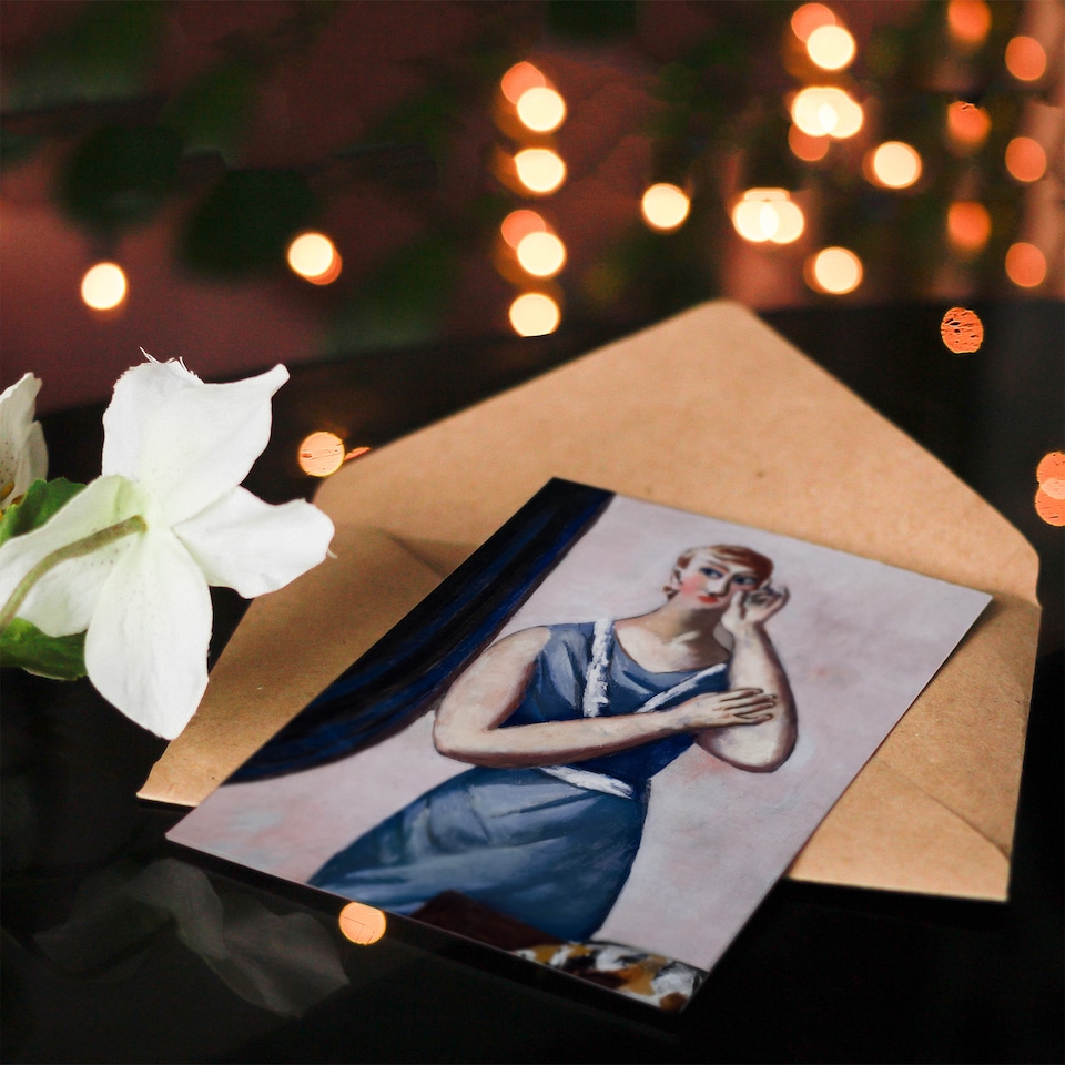 image 1 of Max Beckmann Art Card Valentine Tessier Portrait Painting