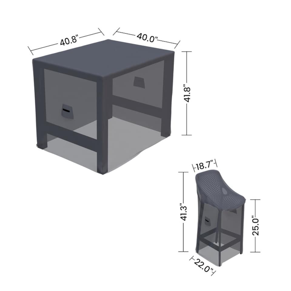 image 1 of Covers and all Outdoor Dining Set Covers for Farrah 4-Person Rectangular Extendable Table & Chairs Water-Repellent UV-Resistant Polyester, 18.7 W x