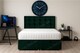 image 2 of Cube Green Plush Foot Lift Ottoman Divan 5ft Kingsize Bed Set Headboard and Mattress