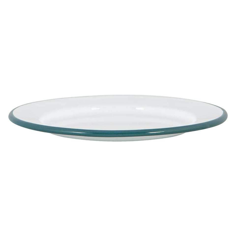 image 1 of Argon Tableware White Enamel Side Plates - 20cm - Green - Pack of 6 Green