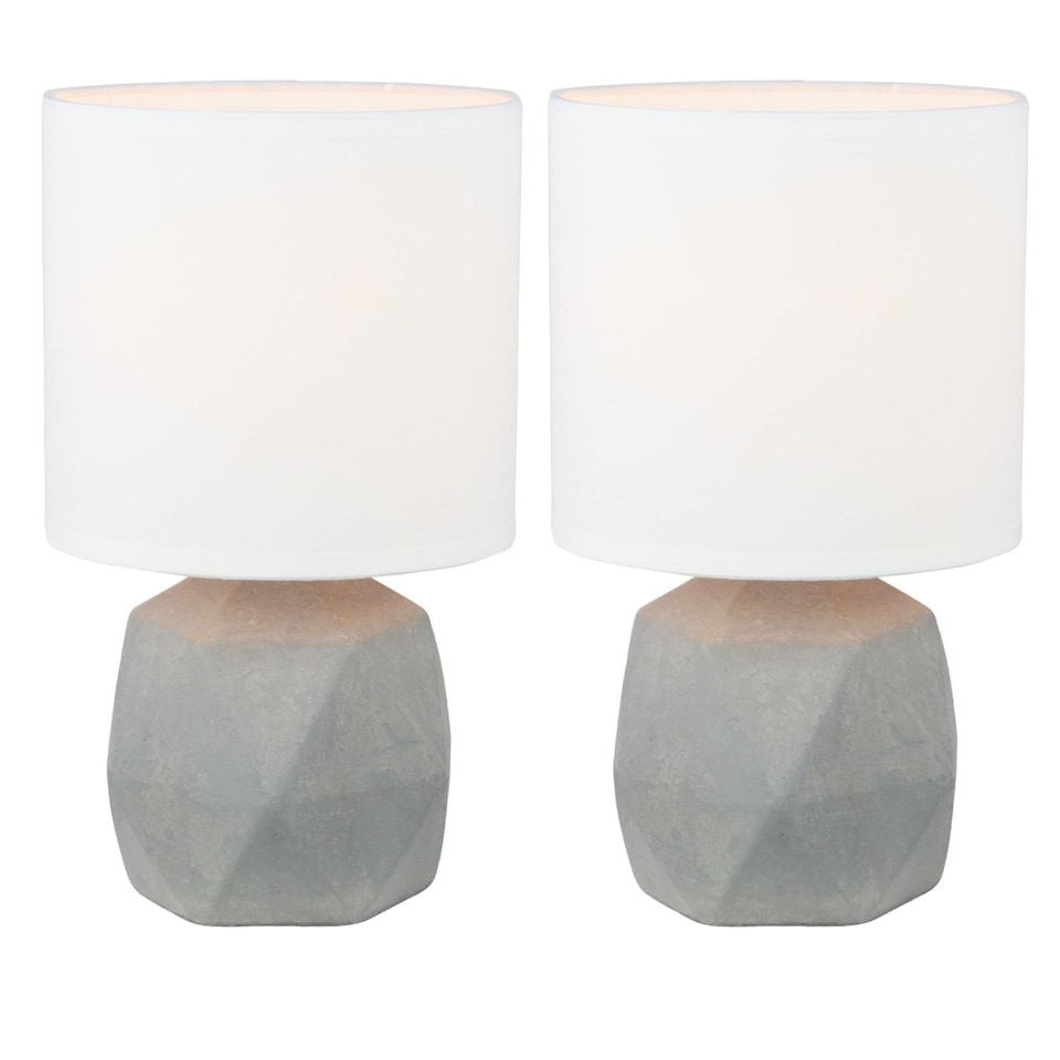 image 1 of Set of 2 Wilson - Concrete Lamps | Grey | White | Medium | 2