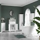 image 3 of kleankin Tall Bathroom Cabinet with Adjustable Shelves, Double Door, White White