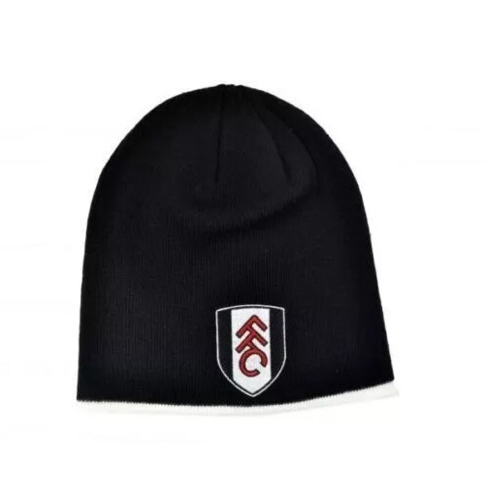 image 1 of Fulham FC Beanie Roll Down Hat Black