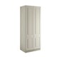 image 1 of Classic Square Panel Taupe Grey Double Wardrobe with Shelves Grey