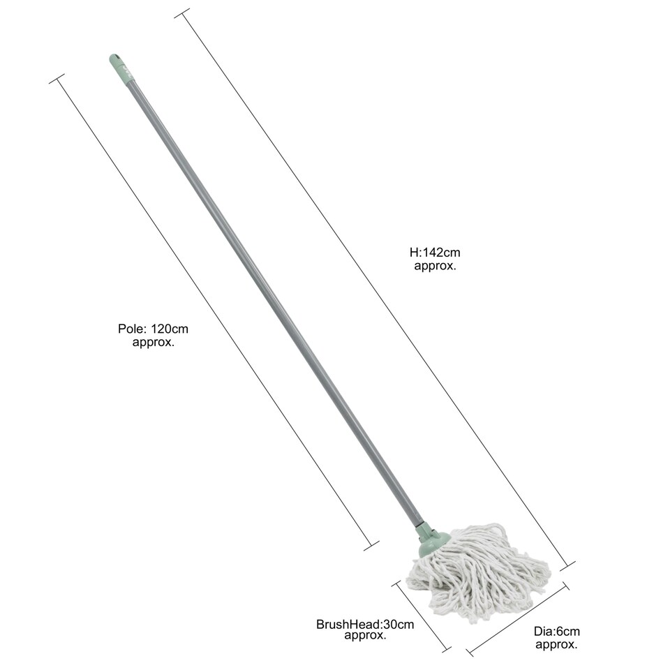 image 1 of JVL String Mop with 2 Replacement Heads, Grey