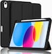 image 3 of KAV Black iPad Case with 2 Tempered Glass for iPad A16 11th Gen 11 Inch 2025 and iPad 10th Gen 10.9 Inch 2022 Auto Sleep Wake Trifold Stand Slim Shockproof Cover HD Clear Screen Protector