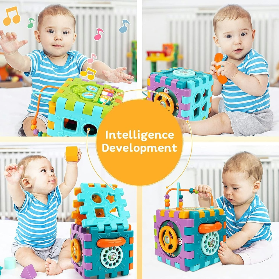 image 1 of Activity Cube Baby Toys, 6 in 1 Musical Activity Cube Educational Toy