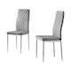 image 1 of Furniturebox 6x Milan Dining Chair Grey Velvet Silver Legs