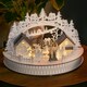 image 1 of 30cm Battery Operated Light up Christmas Village Scene with Santa and Warm White LEDs