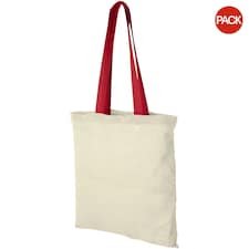 Bullet Nevada Cotton Tote (Pack Of 2) - Natural/Red - One Size | Cream