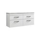 image 1 of Balterley Millwich Contemporary 4 Drawer Wall Hung Vanity Unit with Laminate Black Galaxy Granite Worktop, Gloss White, 1200mm