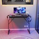 image 8 of House of Home Gaming Desk Carbon Fibre Top Black 80cm Black