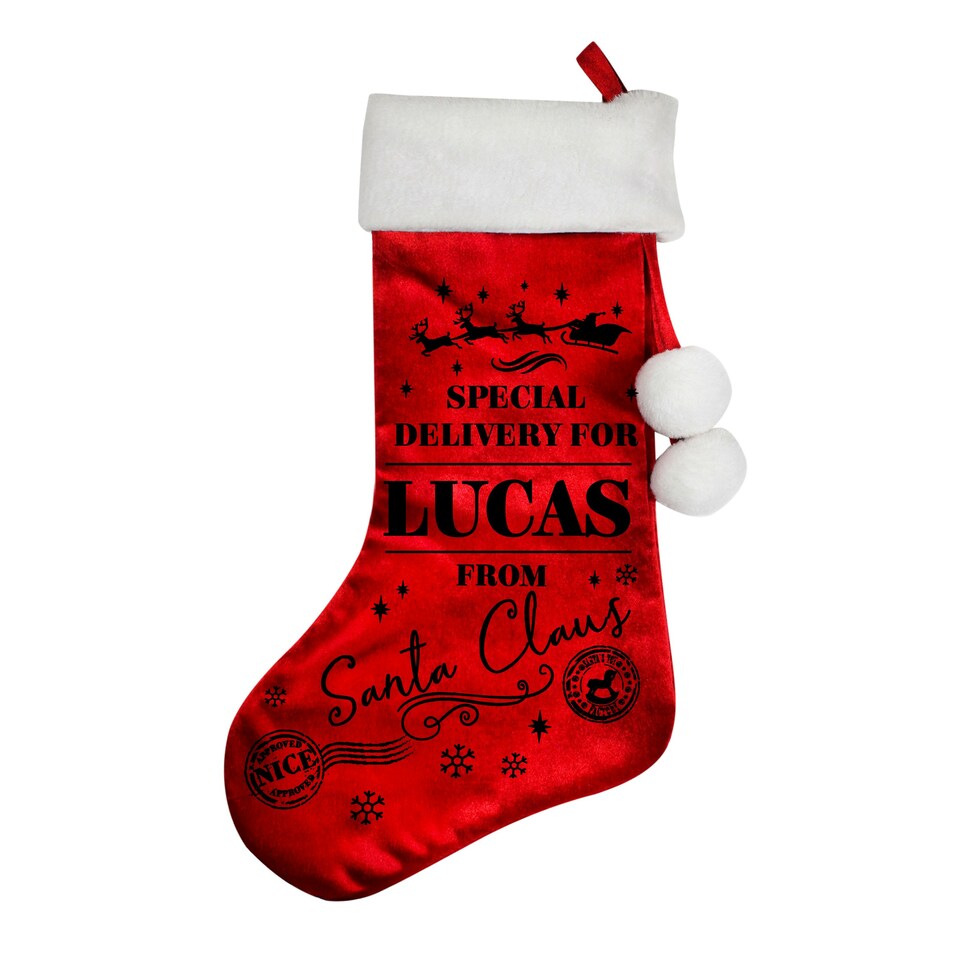 image 1 of Personalised Special Delivery Red Stocking