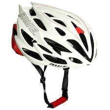 AWE AweSpeed In Mould Adult Road Bike Helmet Large 58-61cm White/Red Crash Guarantee* | White | Red