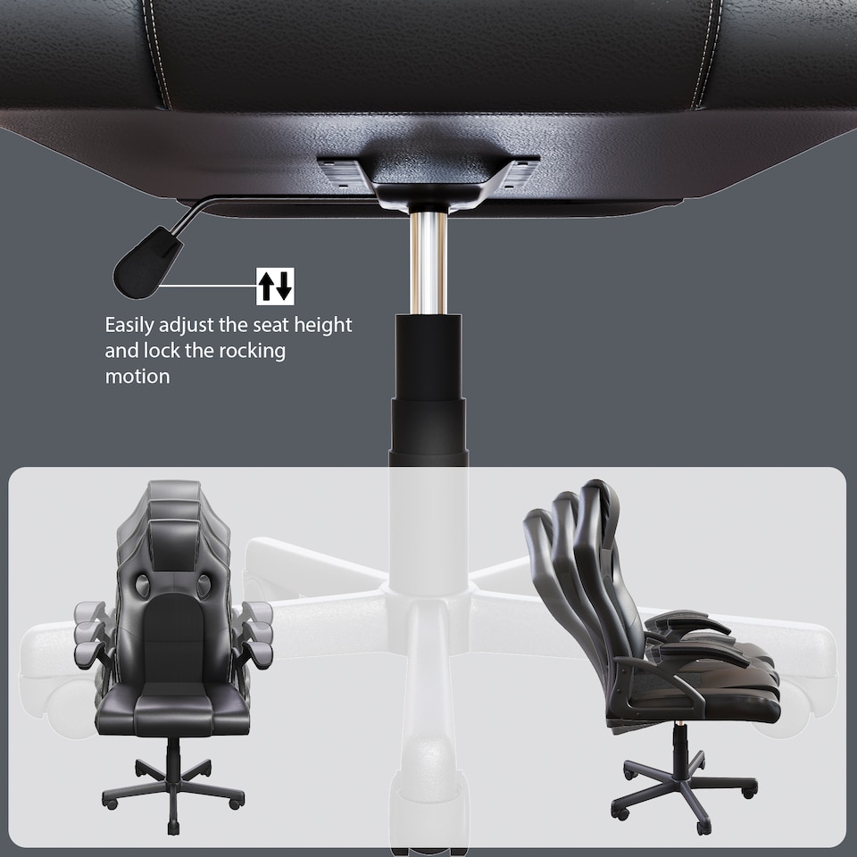 image 1 of Vida Designs Coma Racing Gaming Office Chair Computer Desk Table Chair, Black