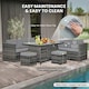 image 6 of Alivio 8-Seater Rattan Garden Furniture Set, Luxury PE Rattan Sofa with Gas Fire Pit Table & Cushions | Grey