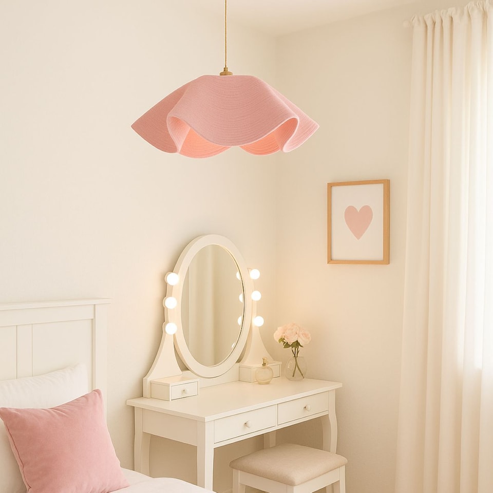 image 1 of CGC Lighting Flora 78cm Pink Large Floppy Fabric Lampshade