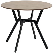 HOMCOM Small Kitchen Table with Black Steel Legs, Dining Table, Brown