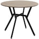 image 1 of HOMCOM Small Kitchen Table with Black Steel Legs, Dining Table, Brown
