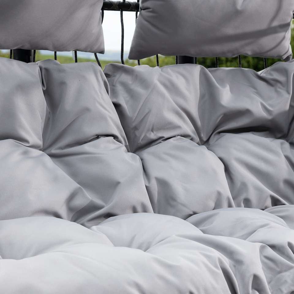 image 1 of Haversham Swinging Double Garden Seat - Light Grey