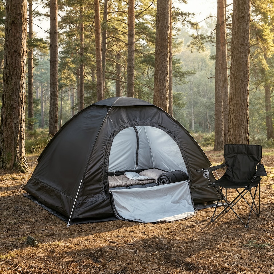 image 1 of OHS 2 Man Tent Waterproof Pop Up Lightweight Outdoor Camping Tents | Black