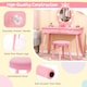 image 8 of COSTWAY Princess Vanity Table & Chair Set Kids Set Pink