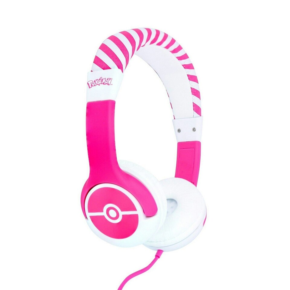 image 1 of Pokemon Childrens/Kids Pokeball On-Ear Headphones - Pink/White - One Size