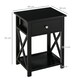 image 8 of HOMCOM 55cm End Side Table w/ Drawer Shelf Stand Black White