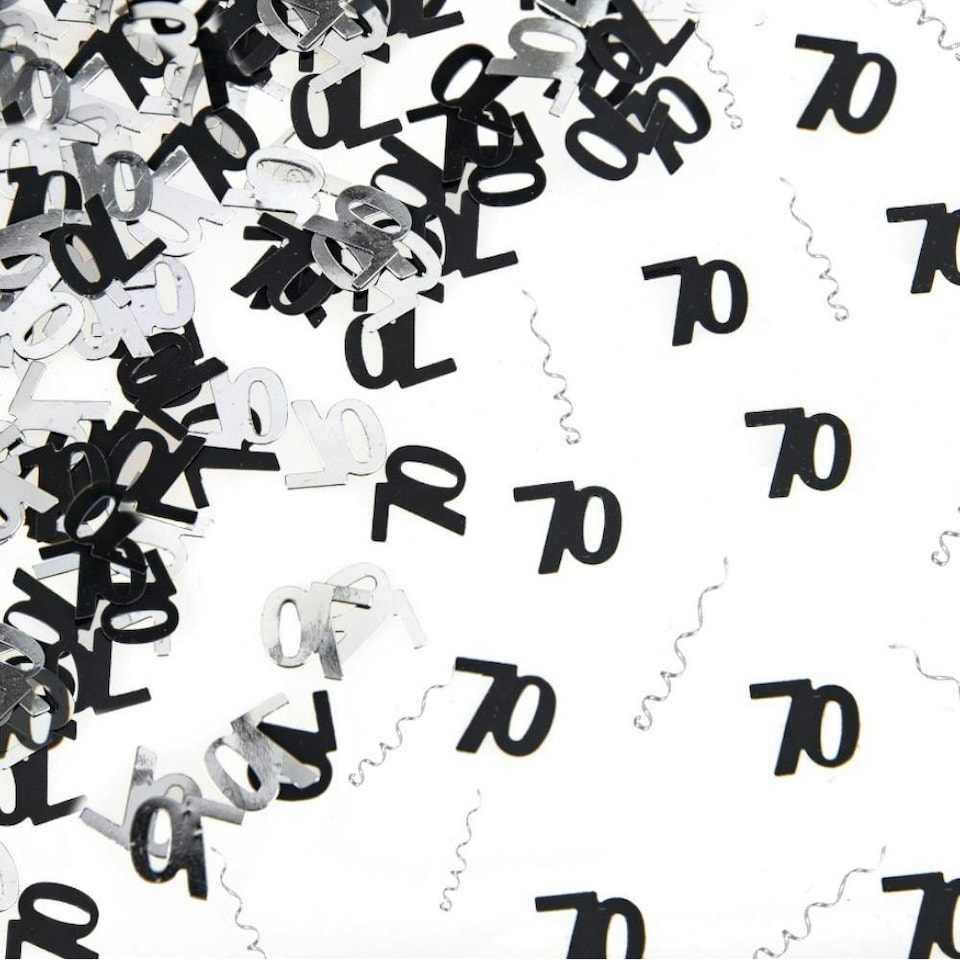 image 1 of 14g 70th Black Happy Birthday Confetti