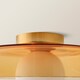 image 6 of ValueLights Newbury Amber Glass IP44 Flush Ceiling Light | Yellow