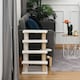 image 8 of PawHut Pet Stair with 4-step Climb Ladder, Scratching Posts, White