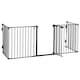 image 1 of PawHut Pet Safety Gate 5 Panels Playpen Metal Fence w/ Walk Through Door - Black