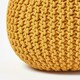 image 4 of Homescapes Mustard Round Cotton Knitted Pouffe Footstool - 35 x 40 cm | Yellow | H 35cm x W 40cm