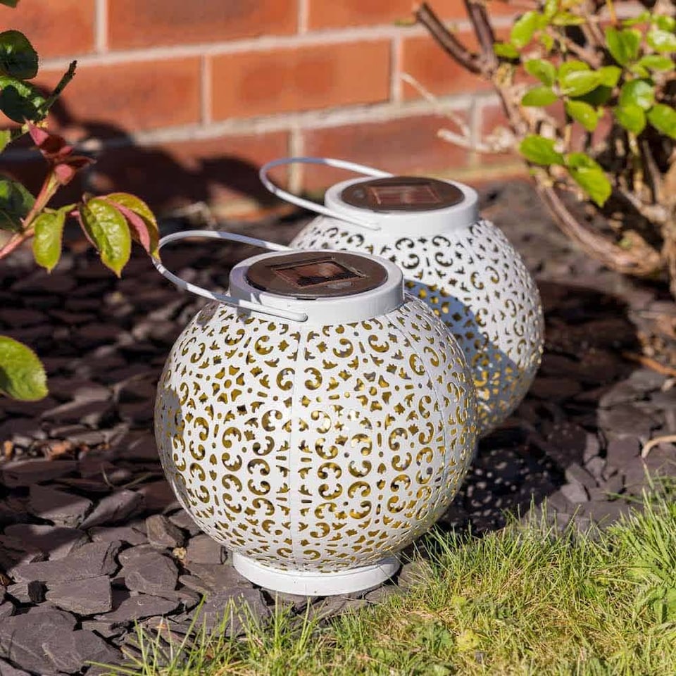 image 1 of ValueLights Solar White Outdoor Lantern | White