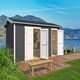 image 3 of Tuvalu XL-Log Cabin, Wooden Garden Room, Timber Summerhouse, Home Office - L540 x W331.2 x H250.8 cm Brown