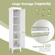 image 7 of COSTWAY 5-Tier Bathroom Tall Cabinet Storage Organizer Cupboard White