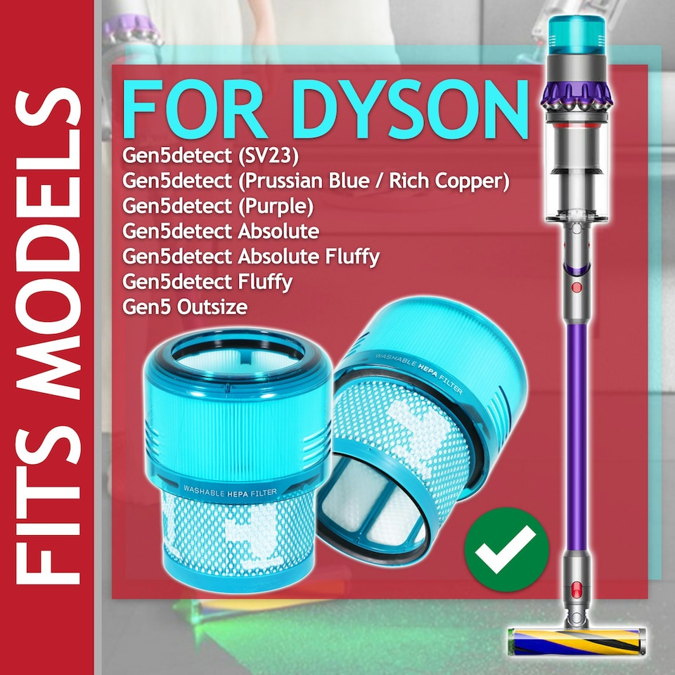 image 1 of SPARES2GO HEPA Pre Motor Filter for Dyson Gen5detect Gen5 Detect Outsize SV23 Vacuum Cleaner (972352-01)