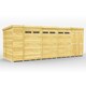 image 1 of 19 x 7 Feet Pent Security Shed - Double Door - Wood - L214 x W560 x H201 cm Brown