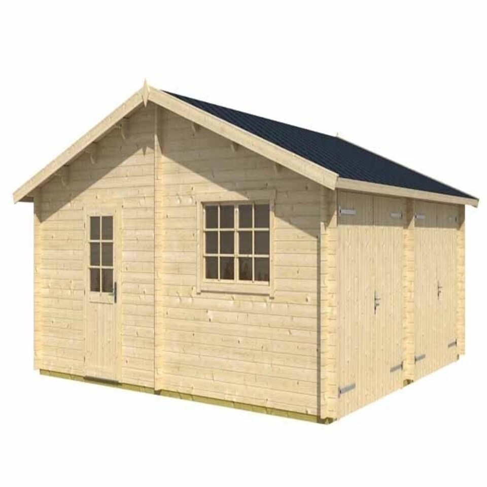 image 1 of Falkland-Log Cabin, Wooden Garden Room, Timber Summerhouse, Home Office - L635 x W628.6 x H313.5 cm Brown