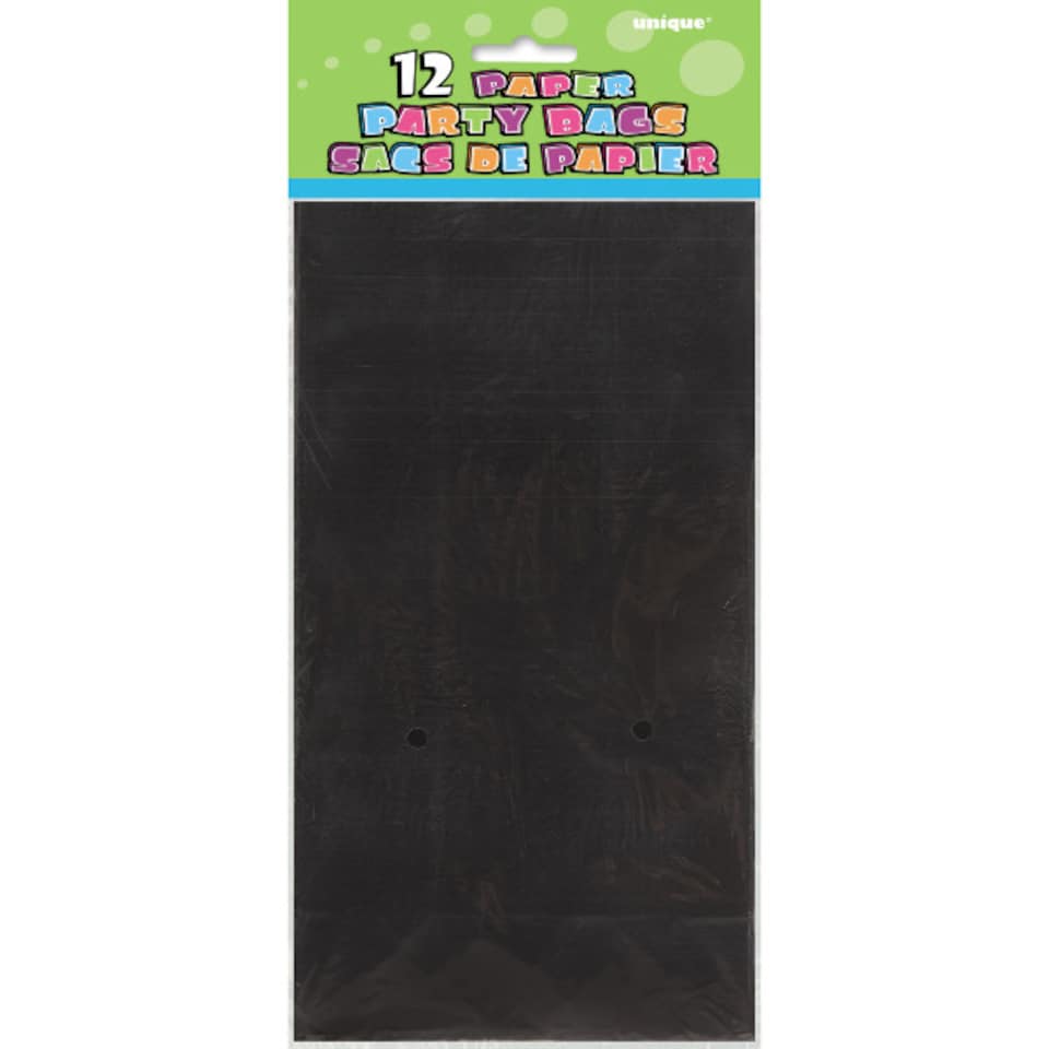 image 1 of Black Paper Party Bag - Pack of 12